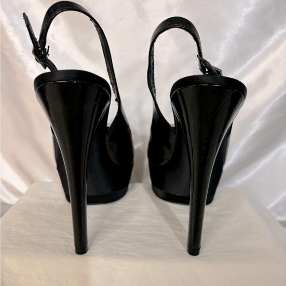 Jessica Simpson black patent leather platform heels. Heel 6”, size 9 - Picture 3 of 7